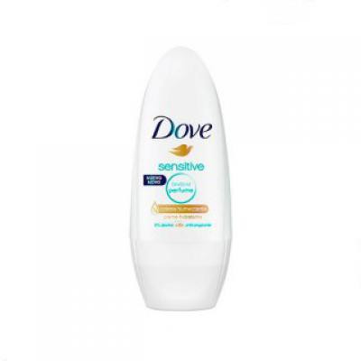 DESODORANTE DOVE ROLL-ON SENSITIVE SKIN SEM PERFUME 1/4 CREME HIDRATANTE 50 ML