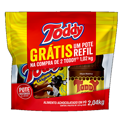 ACHOCOLATADO EM PÓ TODDY 1,02KG C/2 + POTE