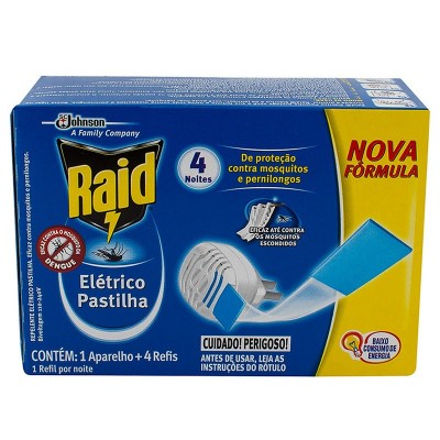 INSETICIDA RAID ELETRICO PASTILHA COM 12 UNIDADES