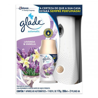 AROMATIZADOR GLADE AUTOMATICO LAVANDA & VANILLA COM 1 APARELHO + 2 PILHAS + 1 REFIL DE 269 ML