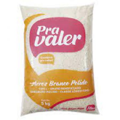 ARROZ AGULHINHA TIPO 1 PRA VALER PACOTE 5KG