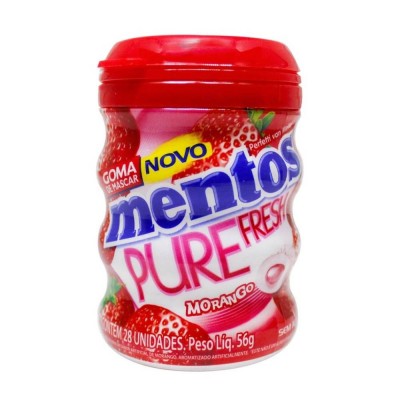 GOMA DE MASCAR MENTOS PURE FRESH MORANGO 56G