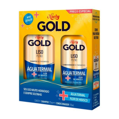 KIT NIELY GOLD LISO PLENO SHAMPOO 275ML + CONDICIONADOR 175ML