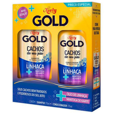 KIT NIELY GOLD CACHOS SHAMPOO 275ML + CONDICIONADOR 175ML