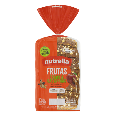 PÃO NUTRELLA FRUTAS, GRÃOS E CASTANHAS 500 G