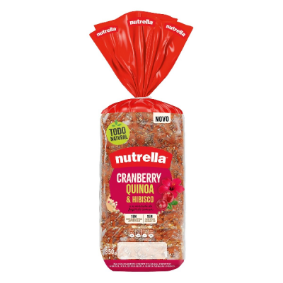 PÃO NUTRELLA CRANBERRY, QUINOA E HIBISCO 350G