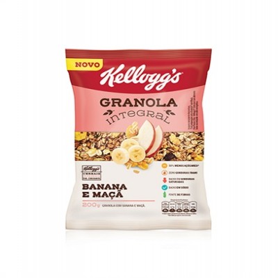 GRANOLA KELLOGGS INTEGRAL BANANA E MAÇÃ 200G