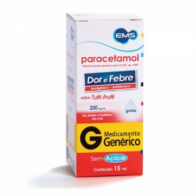 PARACETAMOL 200MG GOTAS 15ML GENÉRICO EMS