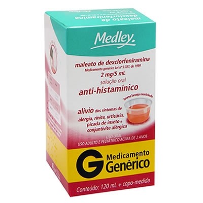 MALEATO DEXCLORFENIRAMINA 0,4MG/ML XAROPE GENÉRICO EMS 120ML