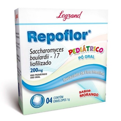 REPOFLOR 200G SABOR MORANGO LEGRAND 4 ENVELOPES 1G