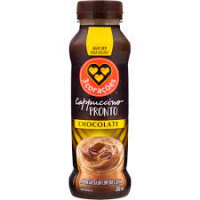 CAPPUCCINO PRONTO 3 CORAÇÕES CHOCOLATE 260 ML