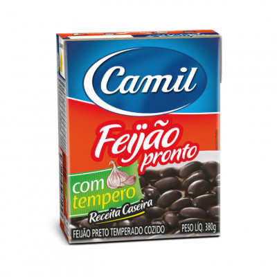 FEIJÃO PRONTO CAMIL PRETO COM TEMPERO 380 G