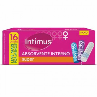 ABSORVENTE INTERNO INTIMUS SUPER 16 UNIDADES