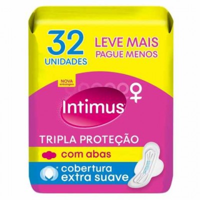 ABSORVENTE INTIMUS SUAVE C/ ABAS 32 UNIDADES