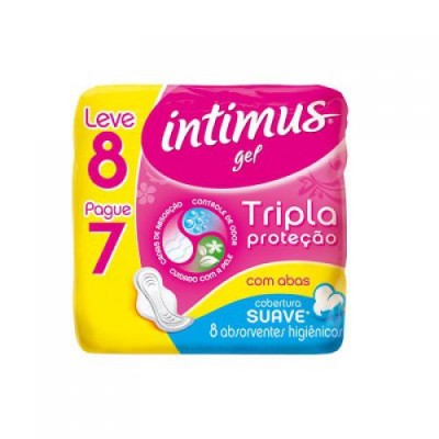 ABSORVENTE INTIMUS SUAVE C/ ABAS 8 UNIDADES