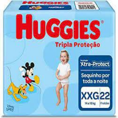 FRALDA HUGGIES TRIPLA PROTEÇÃO PERSONAGENS XXG 22 UNIDADES