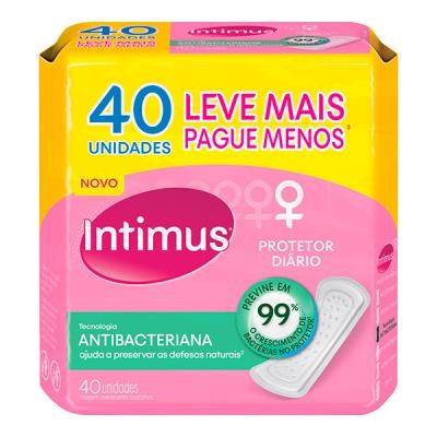 PROTETOR DIÁRIO INTIMUS TECNOLOGIA ANTIBACTERIANA 40 UNIDADES