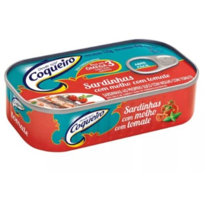 SARDINHA COQUEIRO EM MOLHO DE TOMATE 125 GRAMAS