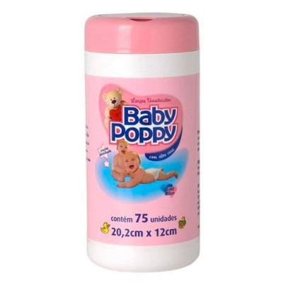 LENÇO UMEDECIDO BABY POPPY ROSA 75 UNIDADES