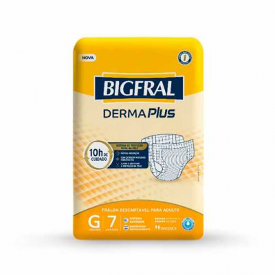 FRALDA GERIÁTRICA BIGFRAL DERMA PLUS G 7 UNIDADES