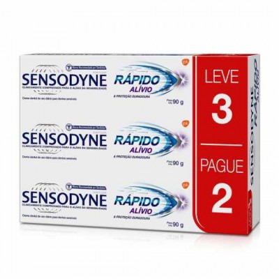 CREME DENTAL SENSODYNE RÁPIDO ALIVIO LEVE 3 PAGUE 2 90 G