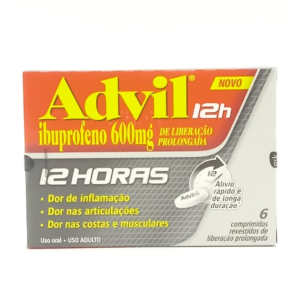 ADVIL 12H 600 MG GSK 6 COMPRIMIDOS REVESTIDOS DE LIBERAÇÃO PROLONGADA