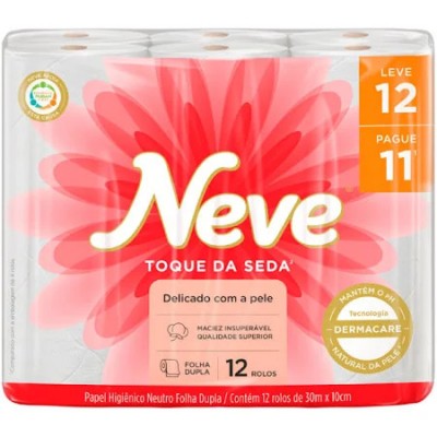 PAPEL HIGIÊNICO NEVE FOLHA DUPLA LEVE 12 PAGUE 11