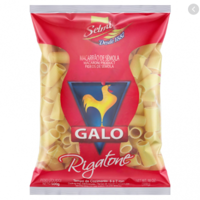 MACARRÃO GALO SÊMOLA RIGATONE 500G