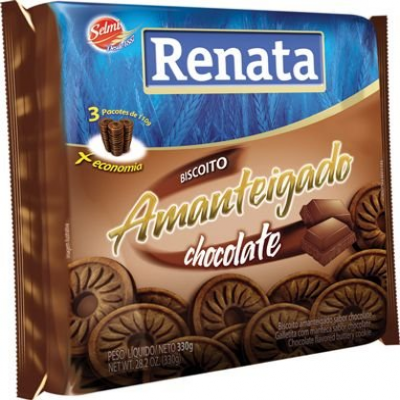 BISCOITO AMANTEIGADO RENATA CHOCOLATE 330G