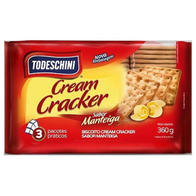 BISCOITO TODESCHINI CREAM CRACKER MANTEIGA 360G