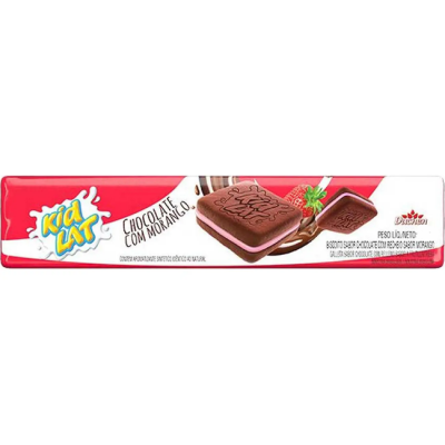 BISCOITO RECHEADO KIDLAT CHOCOLATE COM MORANGO 137G