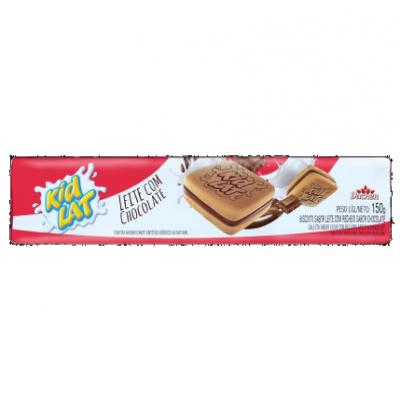 BISCOITO RECHEADO KIDLAT LEITE COM CHOCOLATE 137G