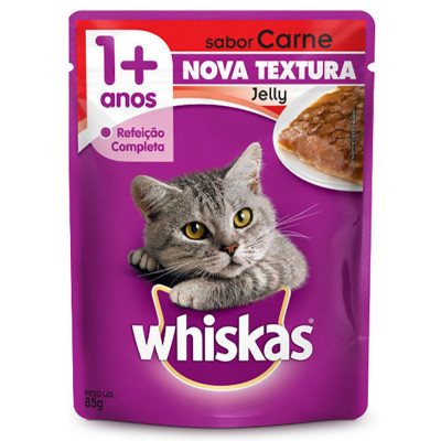 RAÇÃO WHISKAS MOLHO CARNE 85G