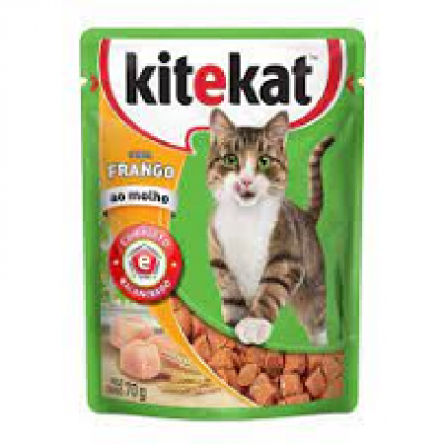 RAÇÃO UMIDA PARA GATOS KITEKAT FRANGO 70 GRAMAS