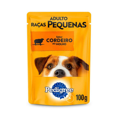 ALIMENTO PARA CÃES PEDIGREE ADULTO RAÇAS PEQUENAS SABOR CORDEIRO AO MOLHO 100 GRAMAS