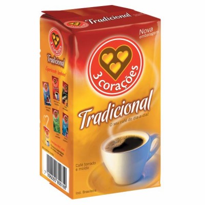 CAFÉ 3 CORAÇÕES TRADICIONAL VÁCUO 500G