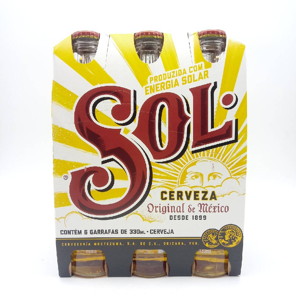 CERVEJA SOL  LONG  NECK CONTÉM 6 UNIDADES DE  330 ML