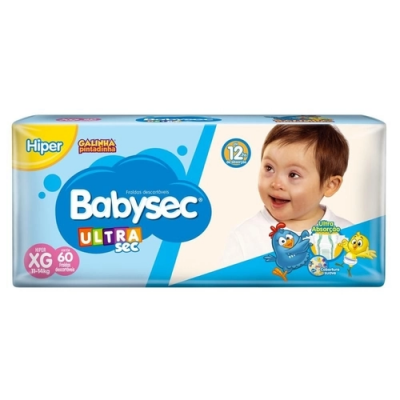 FRALDA BABYSEC GALINHA PINTADINHA XG 60 UNIDADES