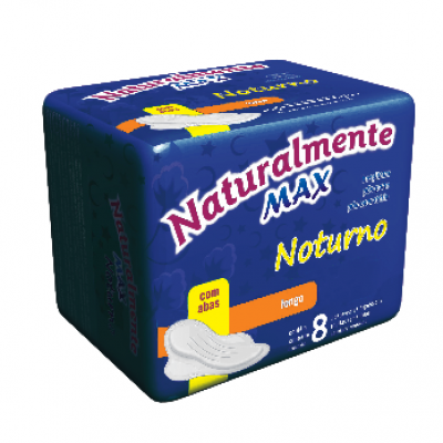 ABSORVENTE NATURALMENTE MAX NOTURNO COM ABAS 8 UN