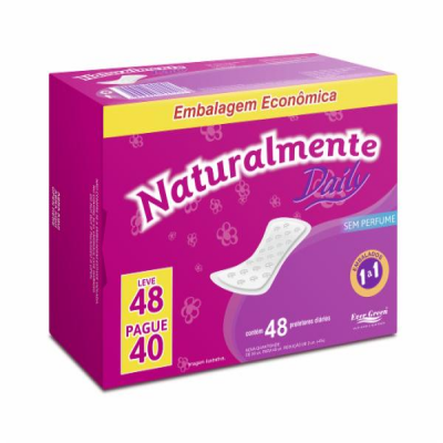 PROTETOR DIÁRIO NATURALMENTE DAILY 48 UNIDADES