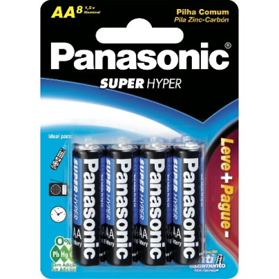 PILHA PANASONIC AA 8 UN