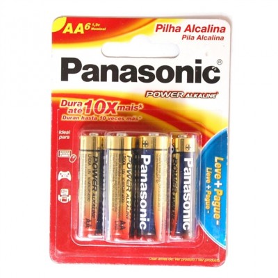 PILHA PANASONIC ALKALINA PEQUENA AA LEVE 4 PAGUE 3