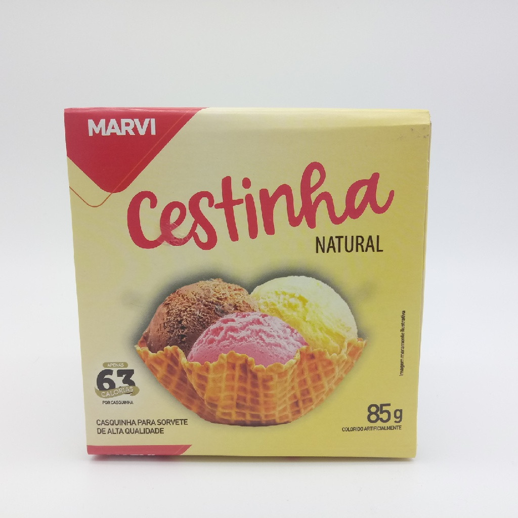 CASQUINHA PARA SORVETE MARVI CESTINHA 85 GRAMAS