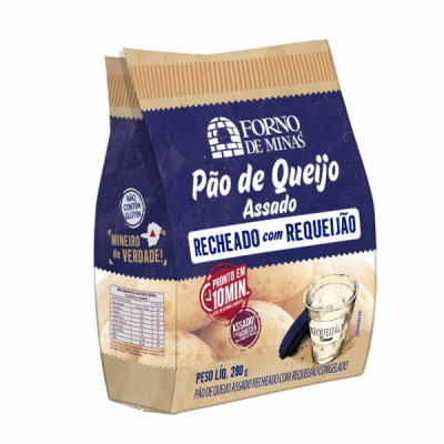 PÃO DE QUEIJO FORNO DE MINAS RECHEADO COM REQUEIJÃO ASSADO 280 G