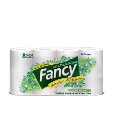 PAPEL FANCY NEUTRO FOLHA DUPLA 8 ROLOS