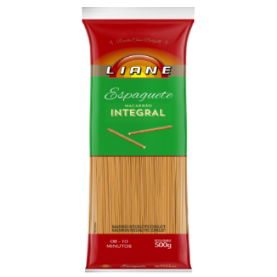 MACARRÃO ESPAGUETE LIANE INTEGRAL 500G