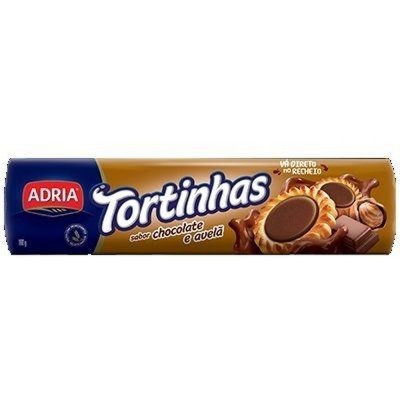 BISCOITO ADRIA TORTINHAS CHOCOLATE E AVELÃ 160GR