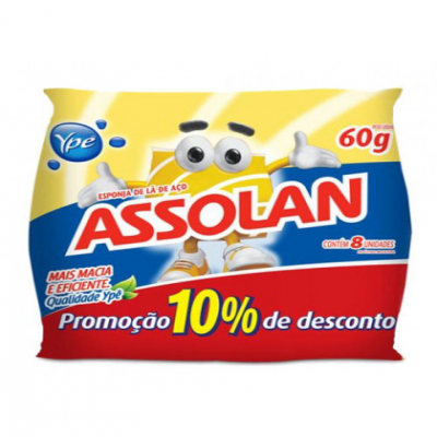 ESPONJA DE AÇO ASSOLAN C/8