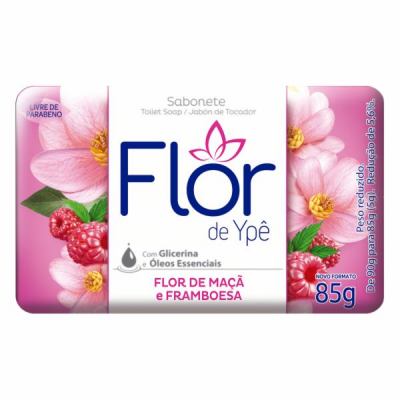 SABONETE FLOR DE YPÊ FLOR DE MAÇÃ E FRAMBOESA 85G