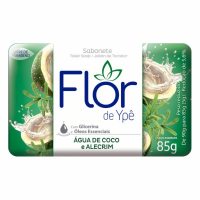 SABONETE FLOR DE YPÊ ÁGUA DE COCO E ALECRIM 85G